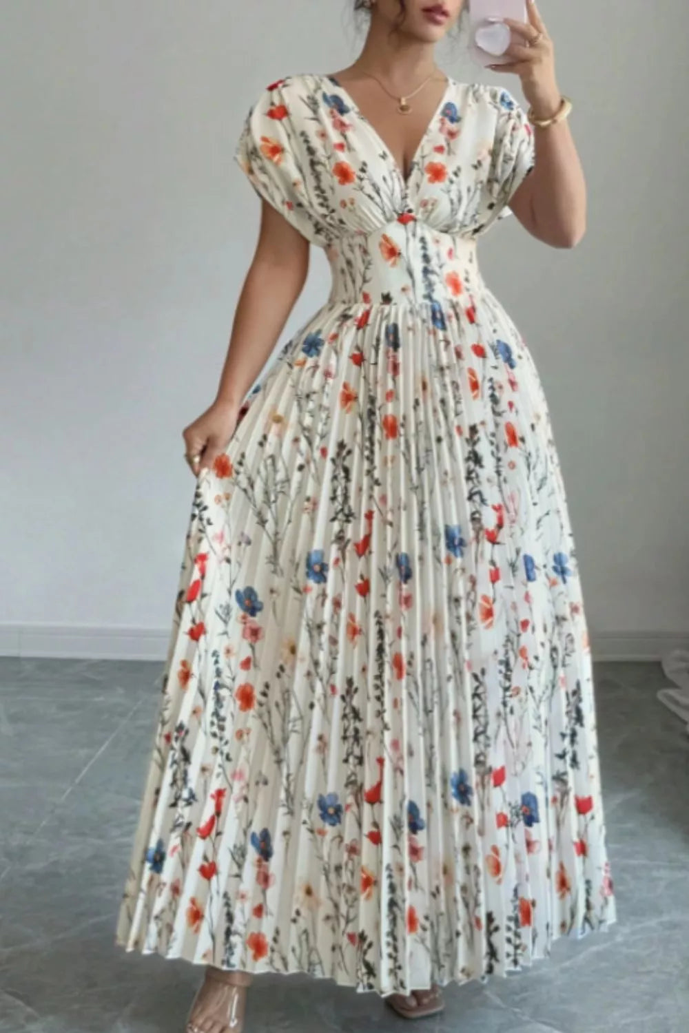 Floral Print Pleated Maxi Dress - product image 2