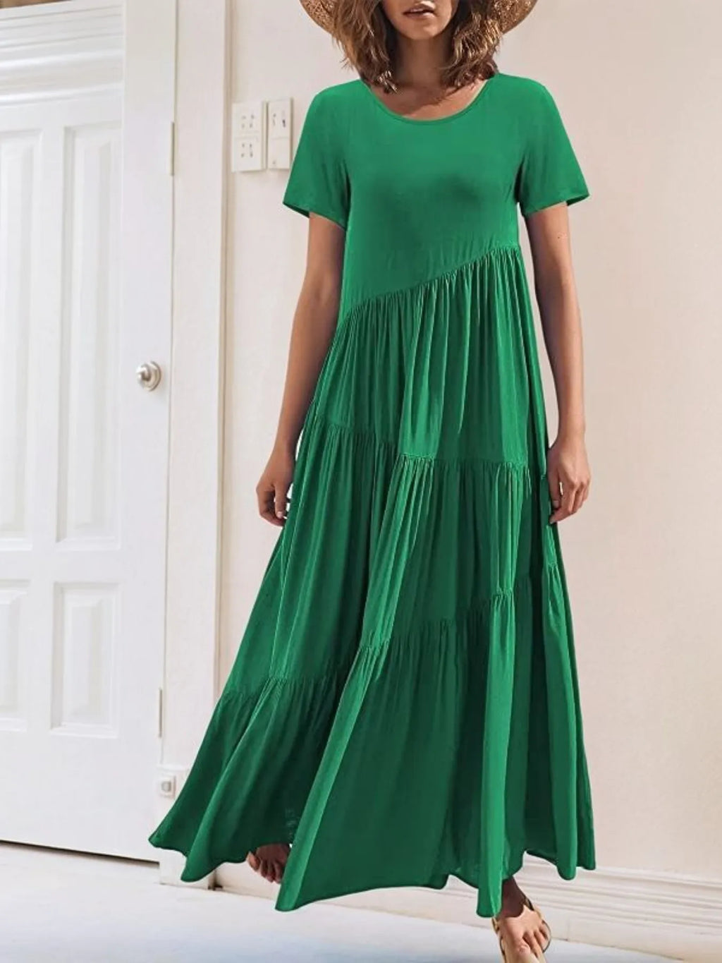 Round Neck Tiered Ruffle Maxi Dress - product image 10