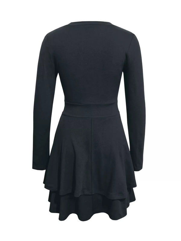 V-Neck Layered Ruffle Mini Dress - product image 5