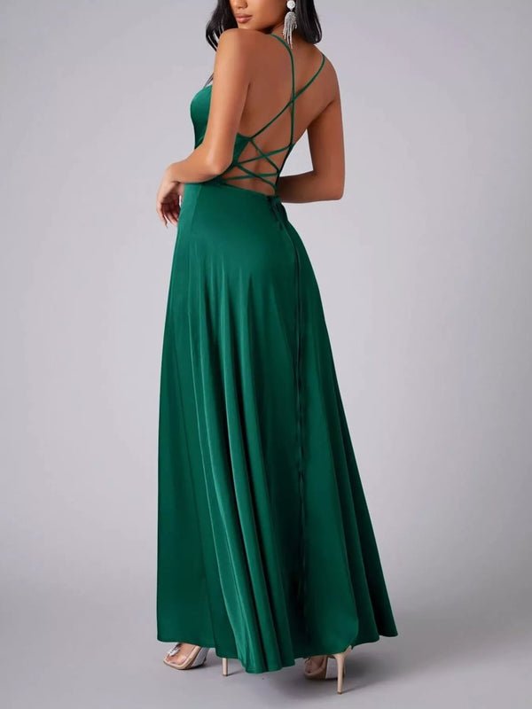 Lace Up Back Split Maxi Dress - product image 15