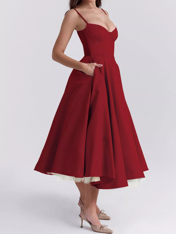 Sweetheart Neck A-Line Midi Dress - product image 7