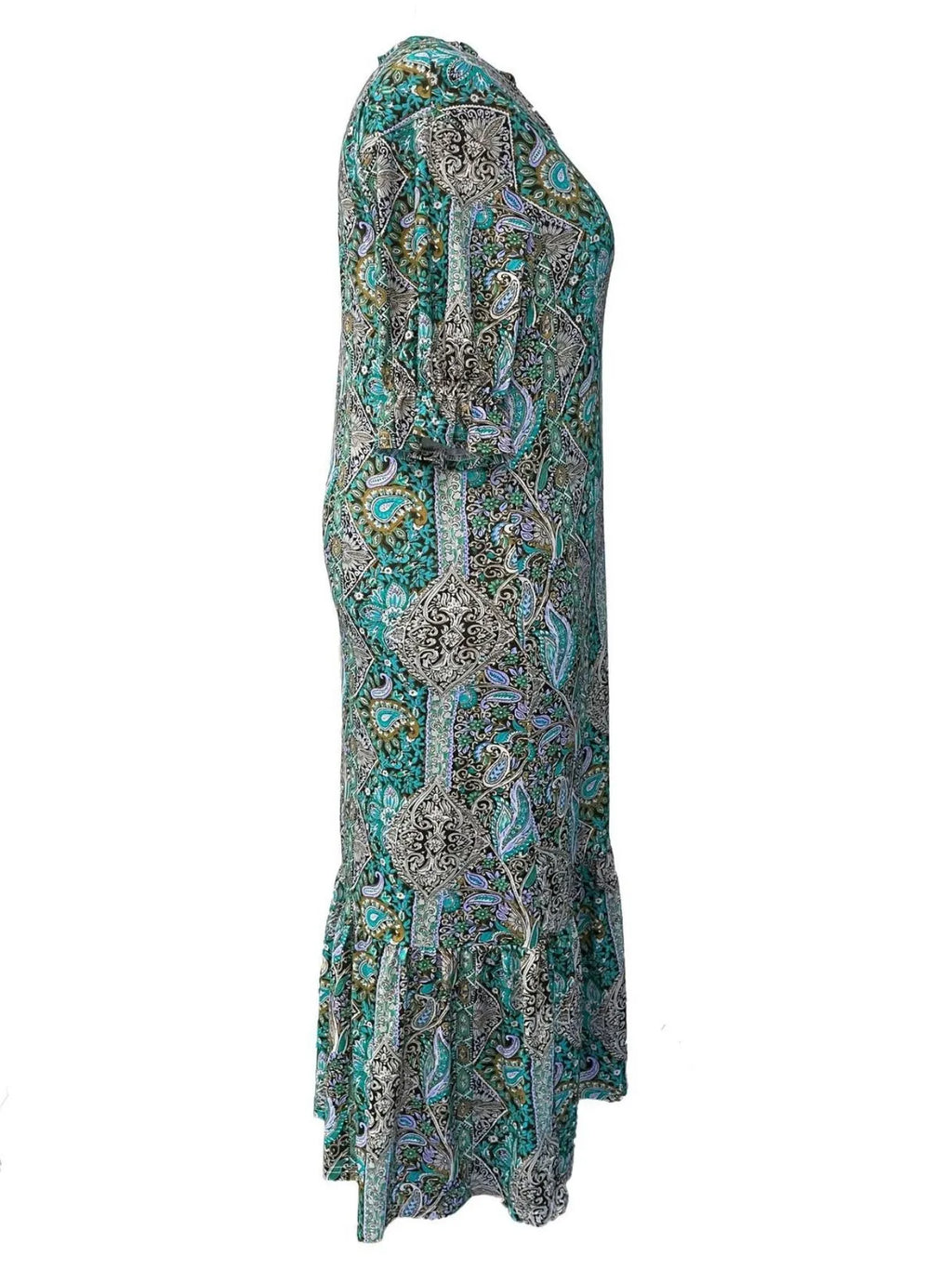 Bohemian Paisley Print Ruffle Hem Midi Dress - product image 3