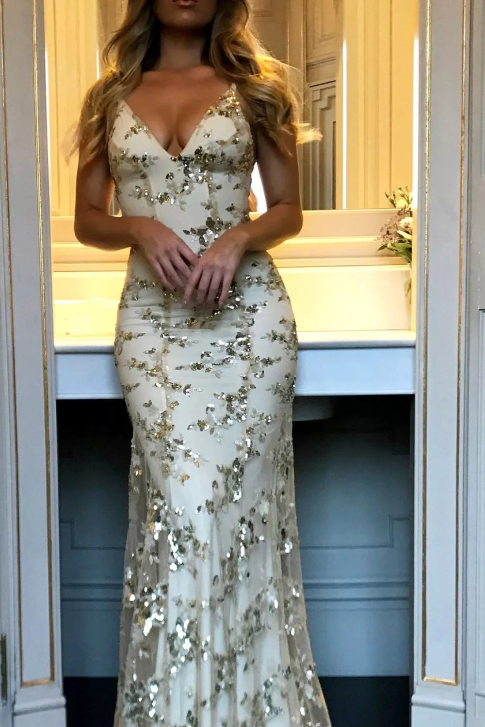Sequin Tie Back V-Neck Maxi Dress - product image 21