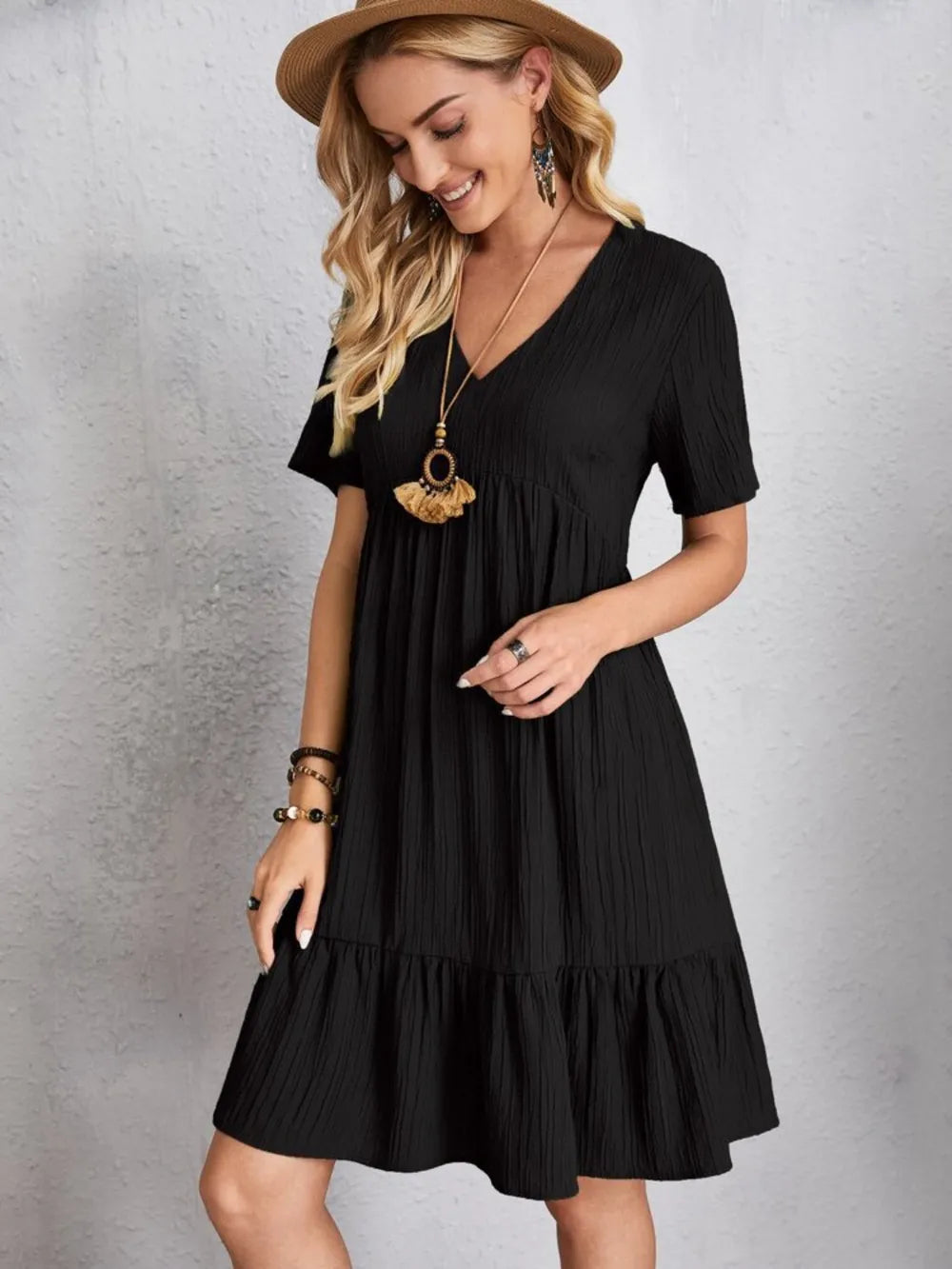 V-Neck Short Sleeve Dress - product image 12