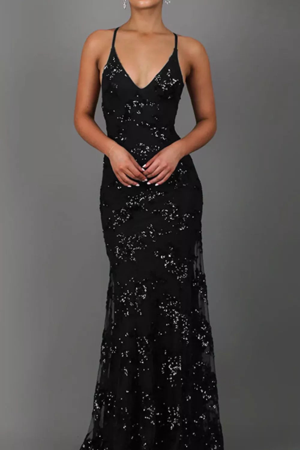 Sequin Tie Back V-Neck Maxi Dress - product image 26