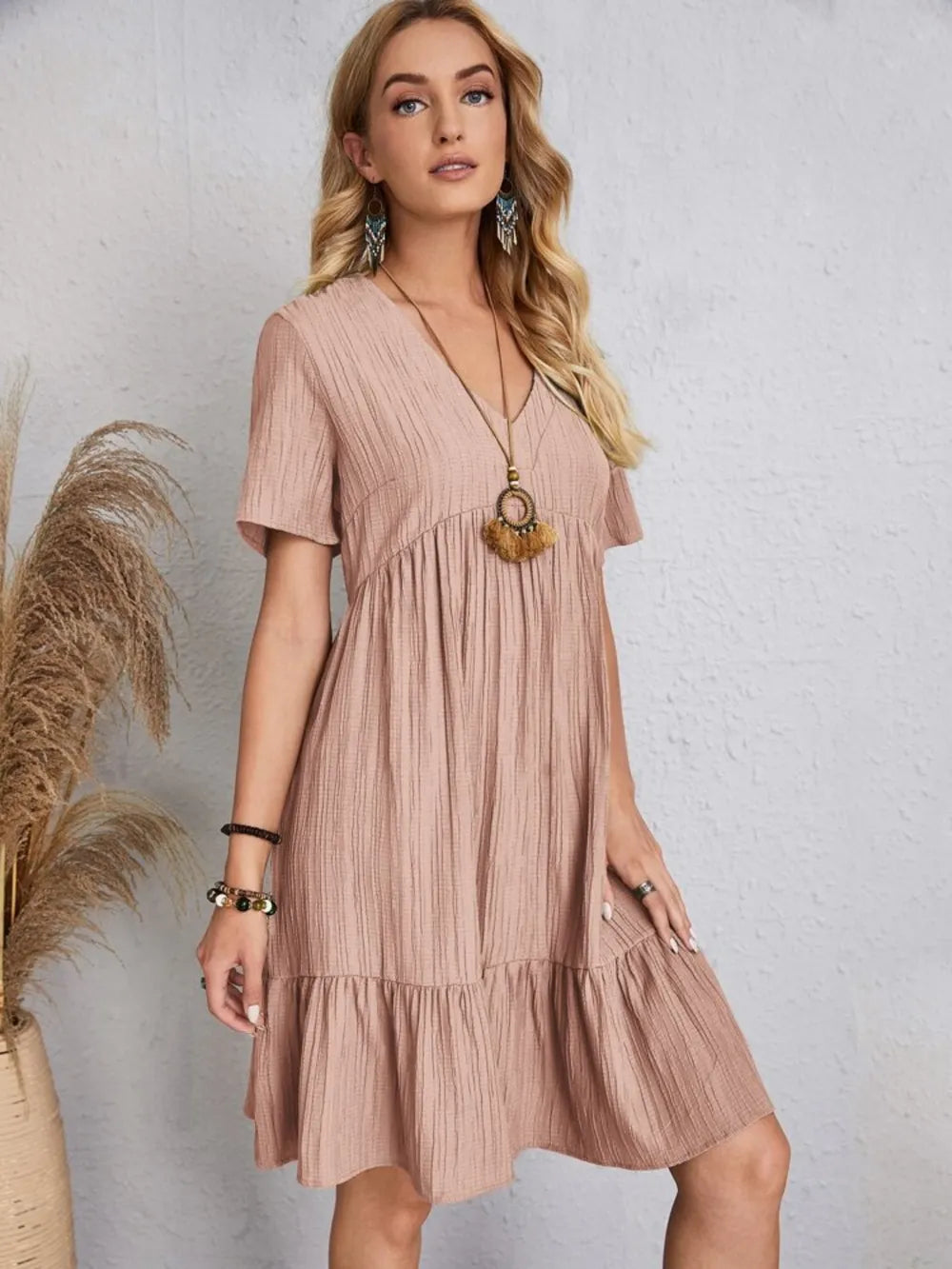 V-Neck Short Sleeve Dress - product image 16