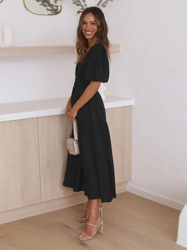 Tiered Surplice Half Sleeve Midi Dress - product image 16