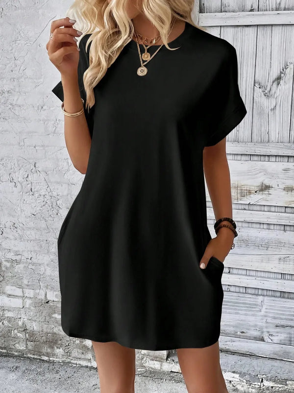Round Neck Short Sleeve Mini Dress - product image 3