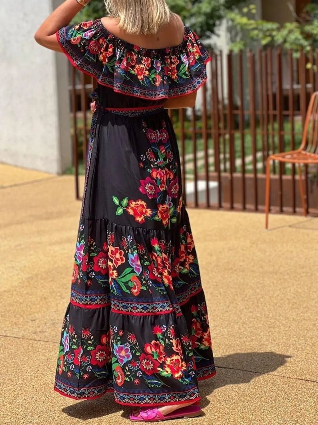 Floral Off Shoulder Ruffle Maxi Dress - product image 9