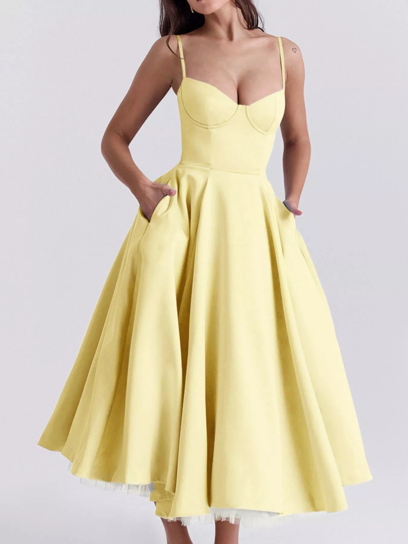 Sweetheart Neck A-Line Midi Dress - product image 33