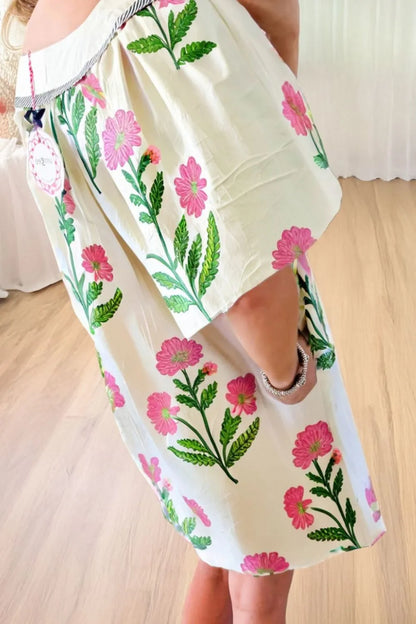 Floral Print Flutter Sleeve Summer Mini Dress view 5 - Shopiebay