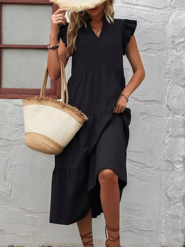 Ruffle Sleeve Tiered Midi Dress - product image 2