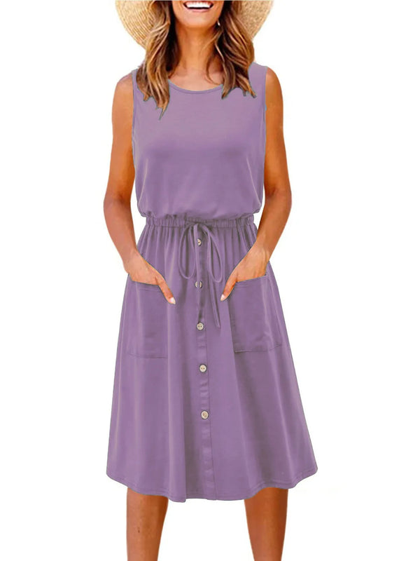 Round Neck Sleeveless Tank Dress - product image 16