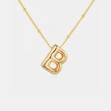 Gold-Plated Letter Pendant Necklace