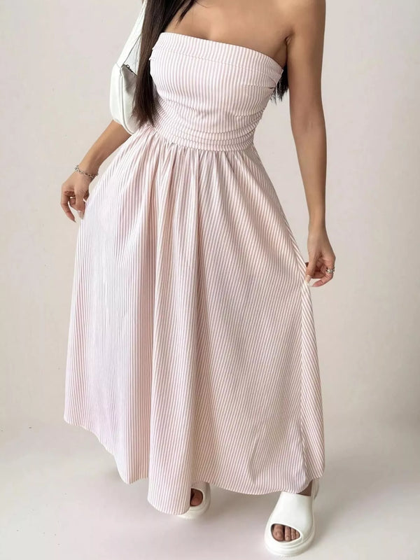 Striped Strapless Casual Maxi Dress - product image 13
