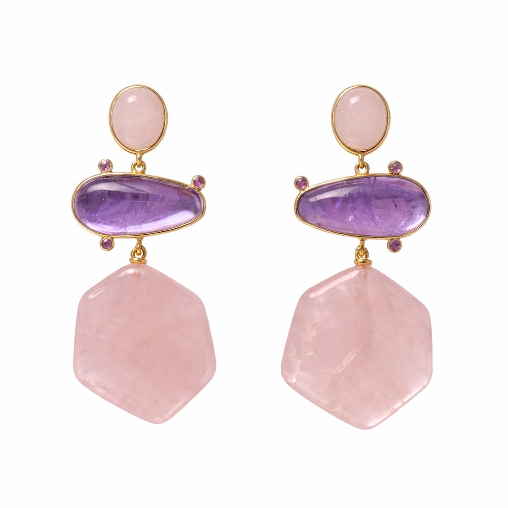 Pink Quartz Drop Earring Main image