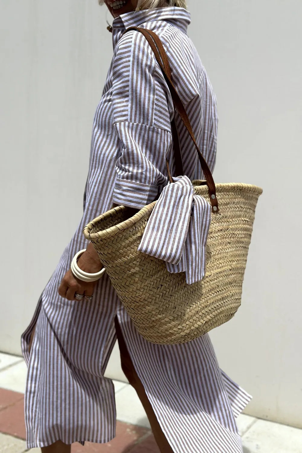 Tied Button Up Three-Quarter Sleeve Dress - product image 9