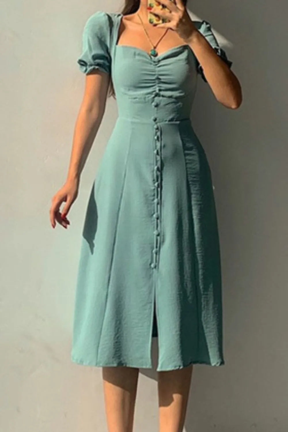 Sweetheart Neck Short Sleeve Dress - product image 15