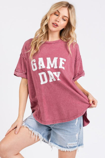 Mittoshop GAME DAY Round Neck Short Sleeve T-Shirt