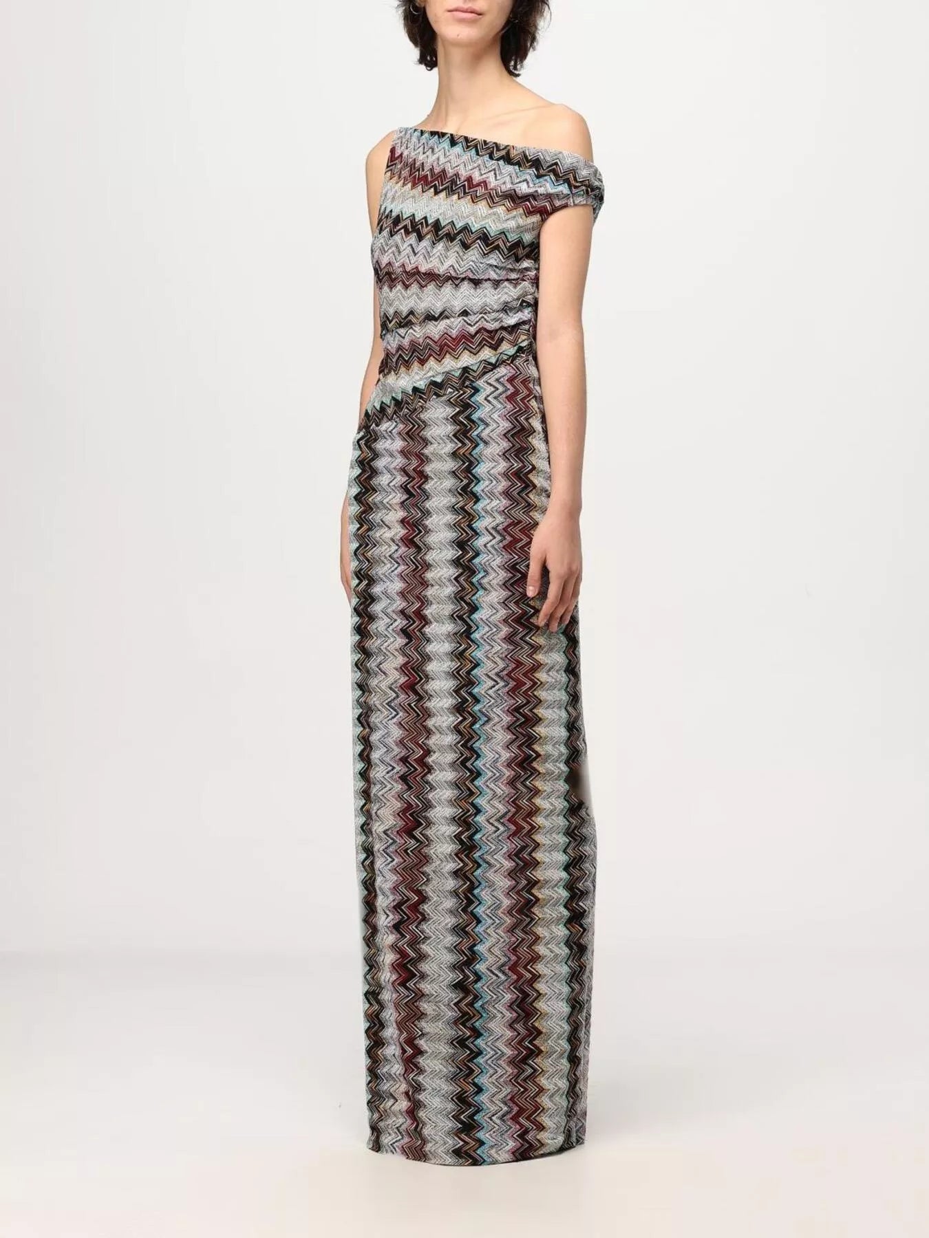 One-Shoulder Zigzag Knit Maxi Dress - product image 6