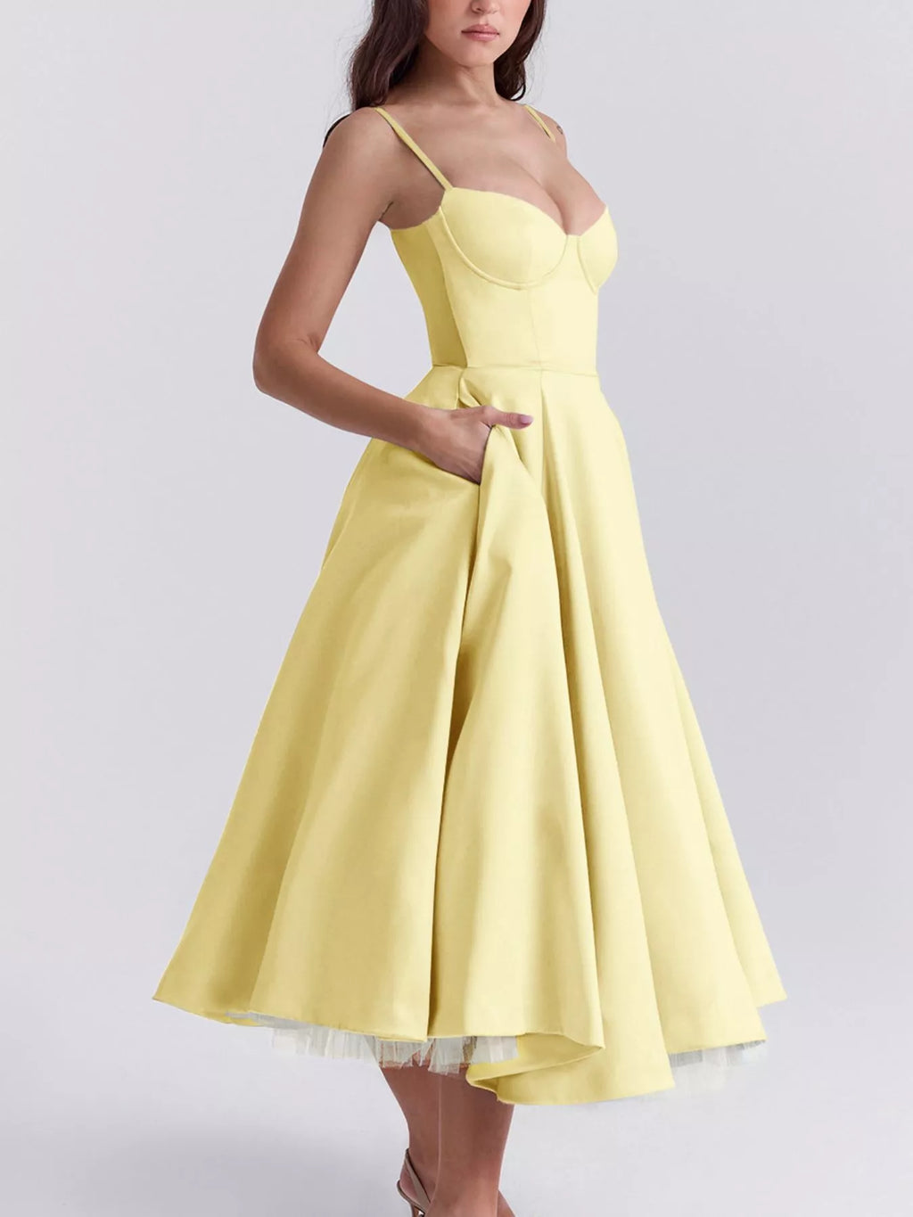 Sweetheart Neck A-Line Midi Dress - product image 34