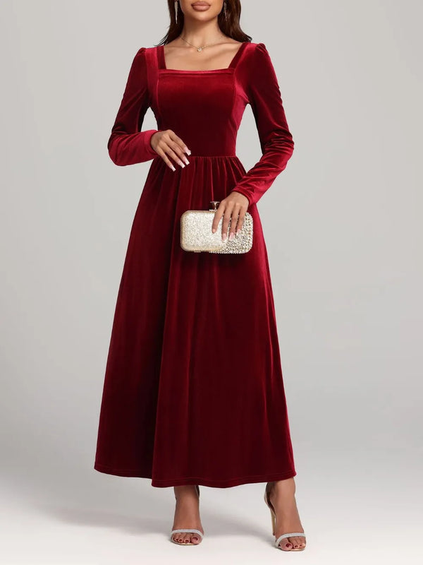 Velvet Square Neck Long Sleeve Dress - product image 14