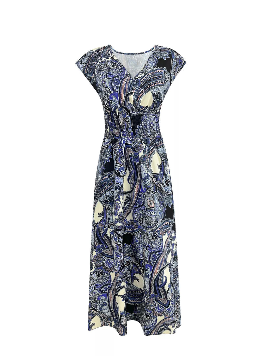 Plus Size Floral V-Neck Cap Sleeve Maxi Dress - product image 5