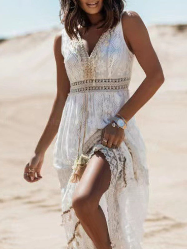 Lace V-Neck Sleeveless Maxi Dress - product image 5