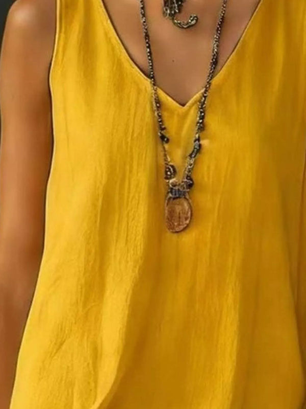 Full Size Ruffled Hem V-Neck Sleeveless Dress Plus Size - product image 20