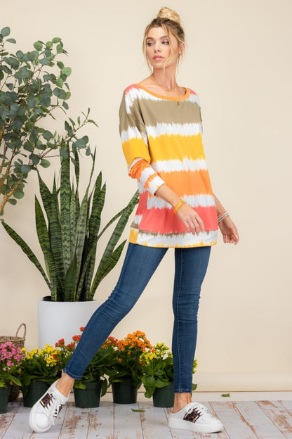 Celeste Full Size Striped Long Sleeve T-Shirt