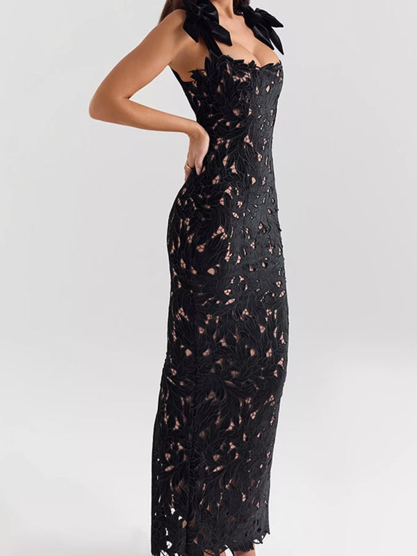 Slit Tie Shoulder Maxi Dress - product image 4