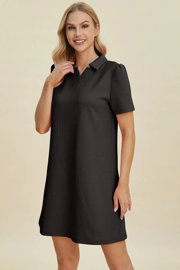 Double Take Texture Short Sleeve Dress - product image 26