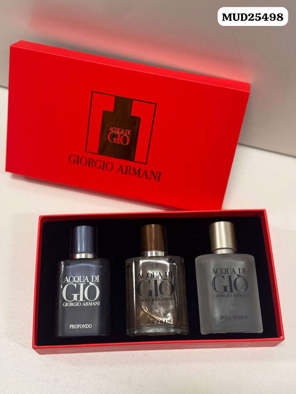 Giorgio Armani Acqua di Gio men's fragrance gift set with three 30ml bottles