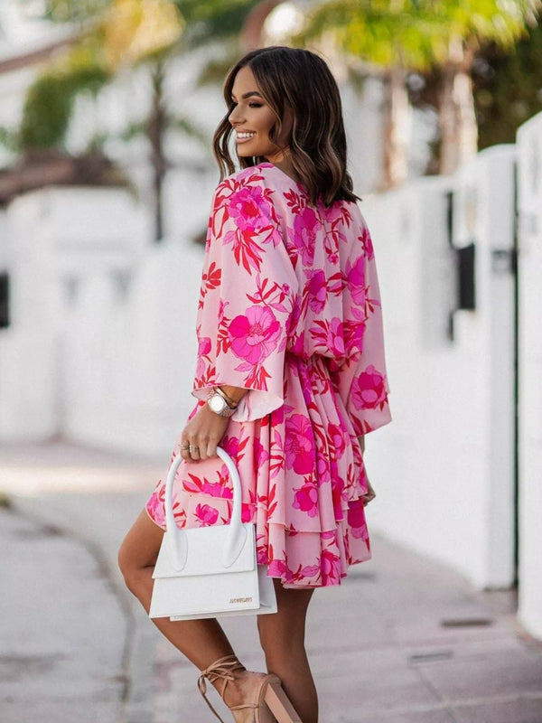 Layered Printed Surplice Mini Dress - product image 5