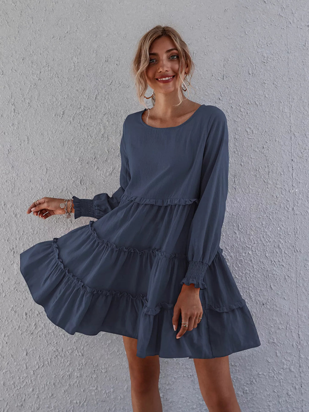 Ruffle Tiered Long Sleeve Mini Dress - product image 7