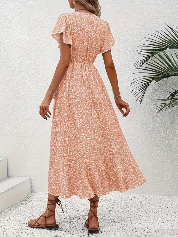 Floral Print Ruffle Hem Wrap Midi Dress - product image 13
