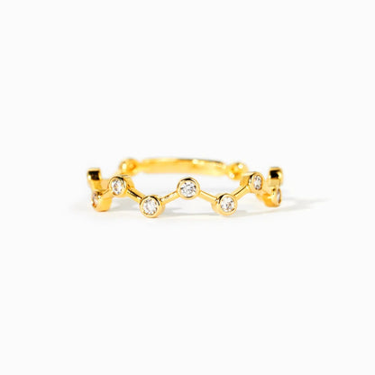 18K Gold-Plated 925 Sterling Silver Zircon Ring