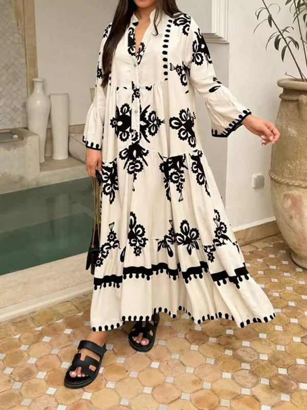 Bohemian Print Tiered Midi Dress - product image 4