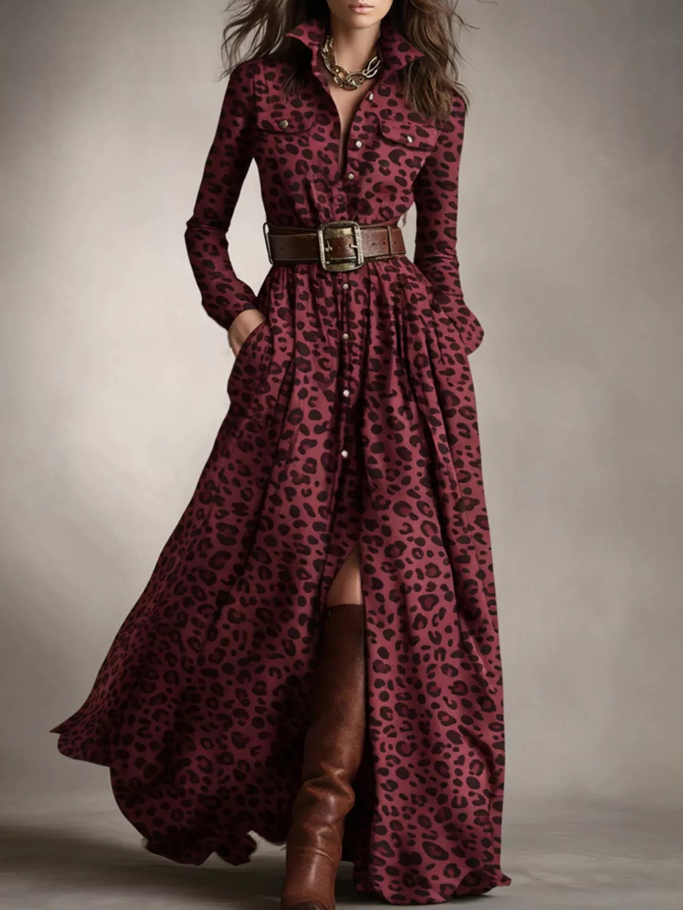 Plaid Button Front Maxi Shirt Dress - product image 7