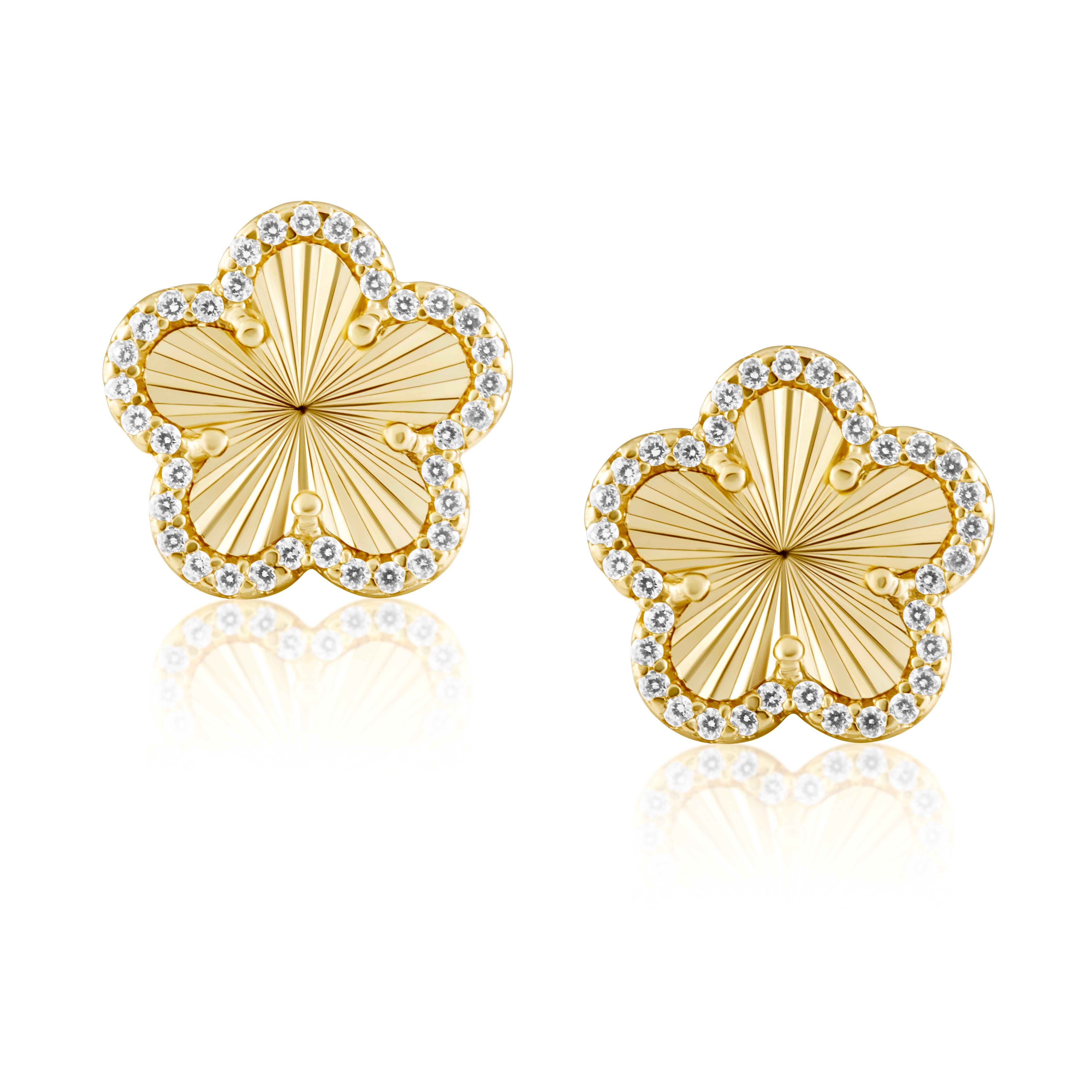 Adeline Pave Outline Clover Studs Main image
