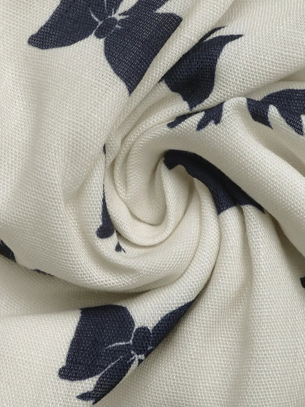 Bow Print Tie Shoulder Dress - product image 7