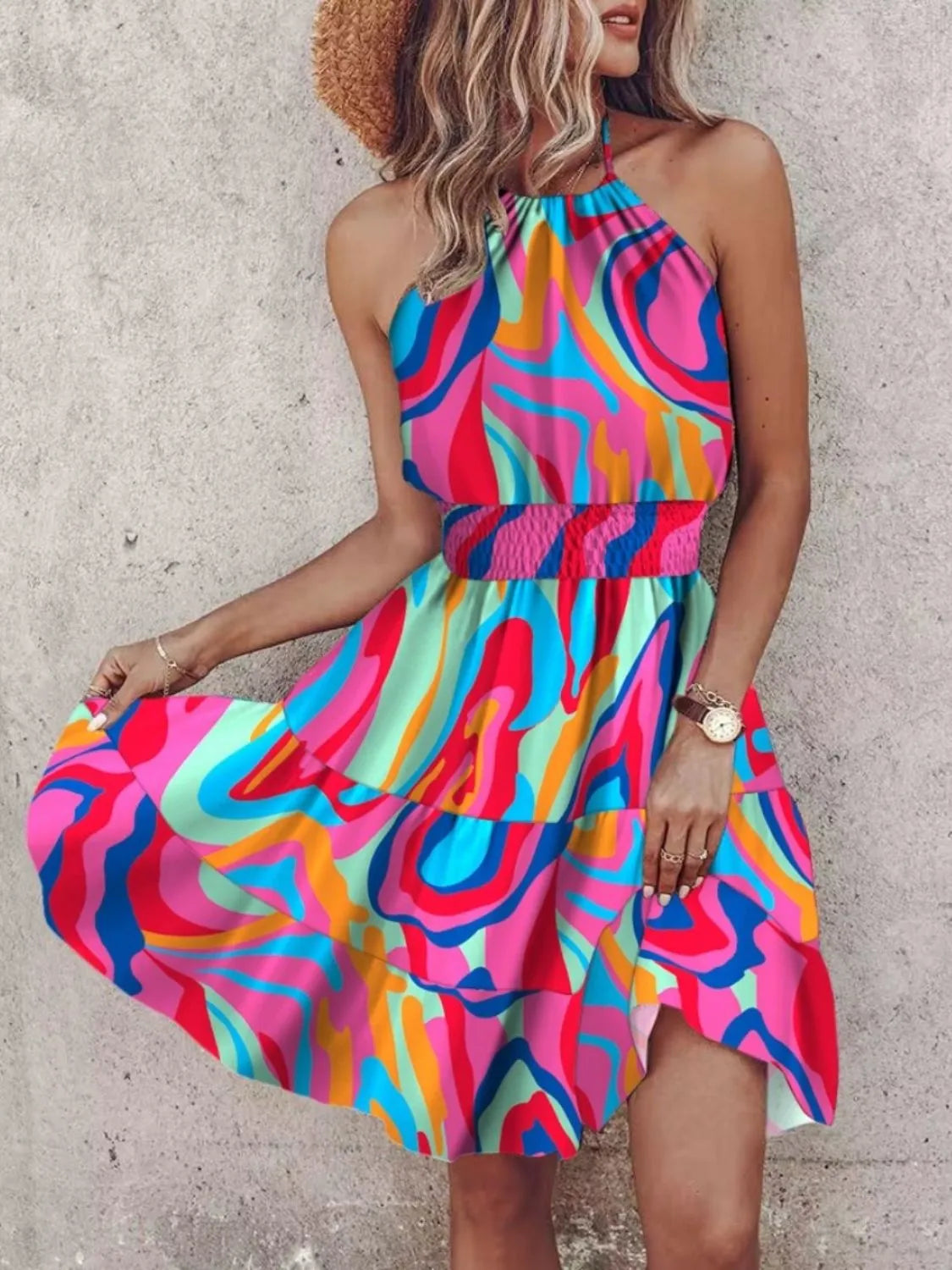 Paisley Print Halter Neck Mini Dress - product image 12