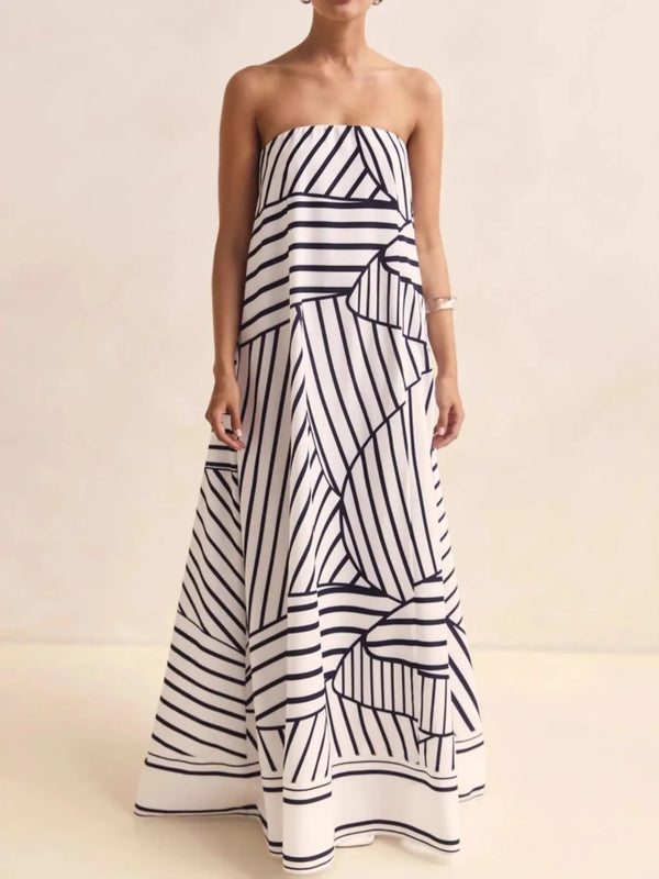 Smocked Printed Tube Maxi Dress - product image 6