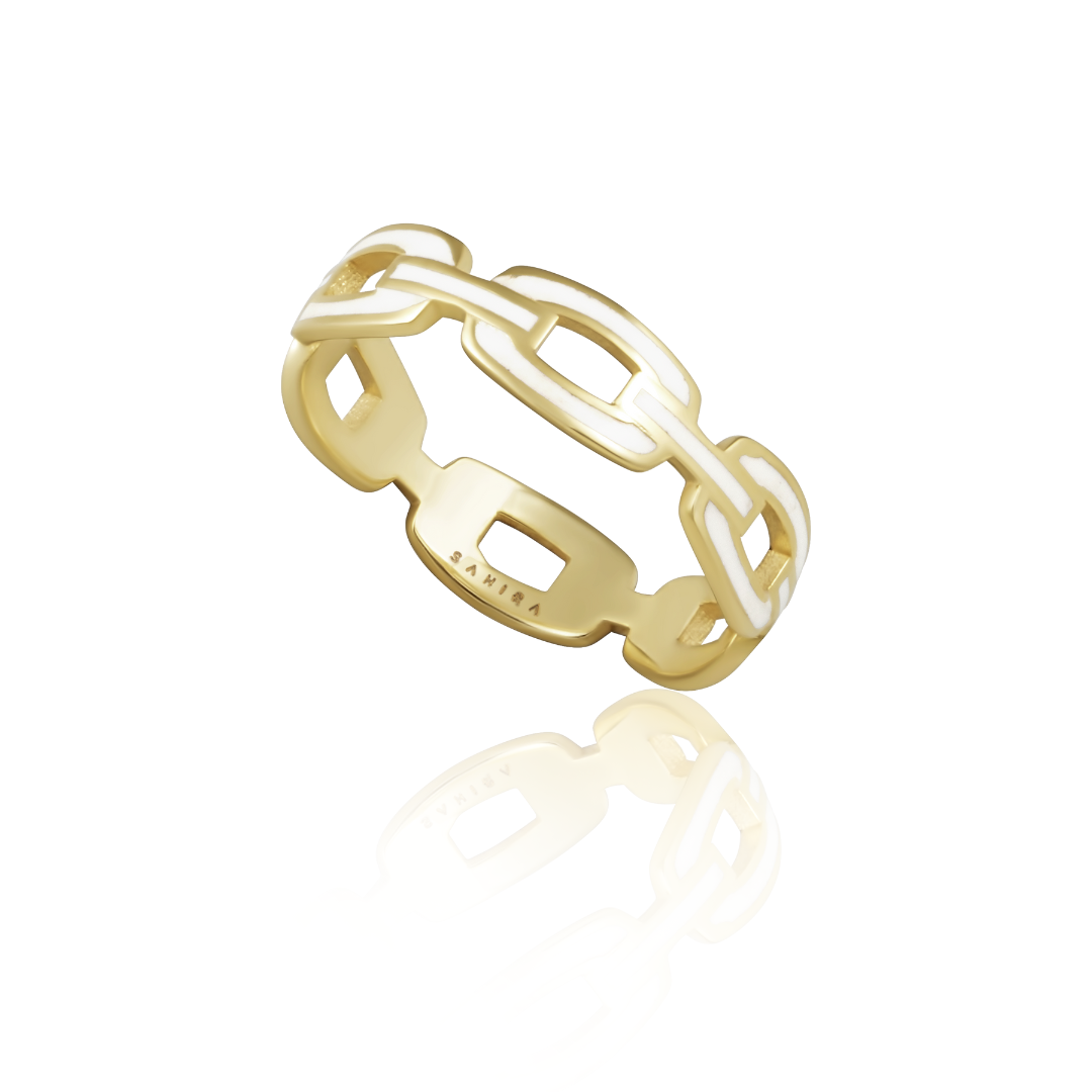 Enamel Link Ring- White Main image