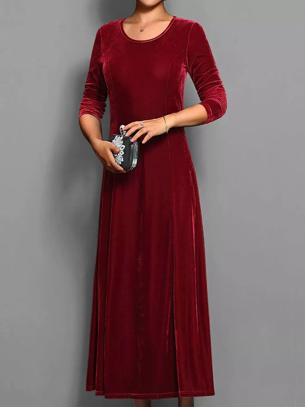 Velvet Long Sleeve A-Line Dress - product image 7