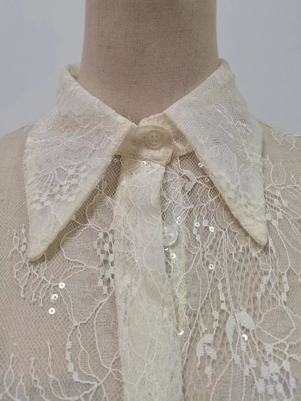 Ruffled Hem Lace Long Sleeve Dress - product image 9