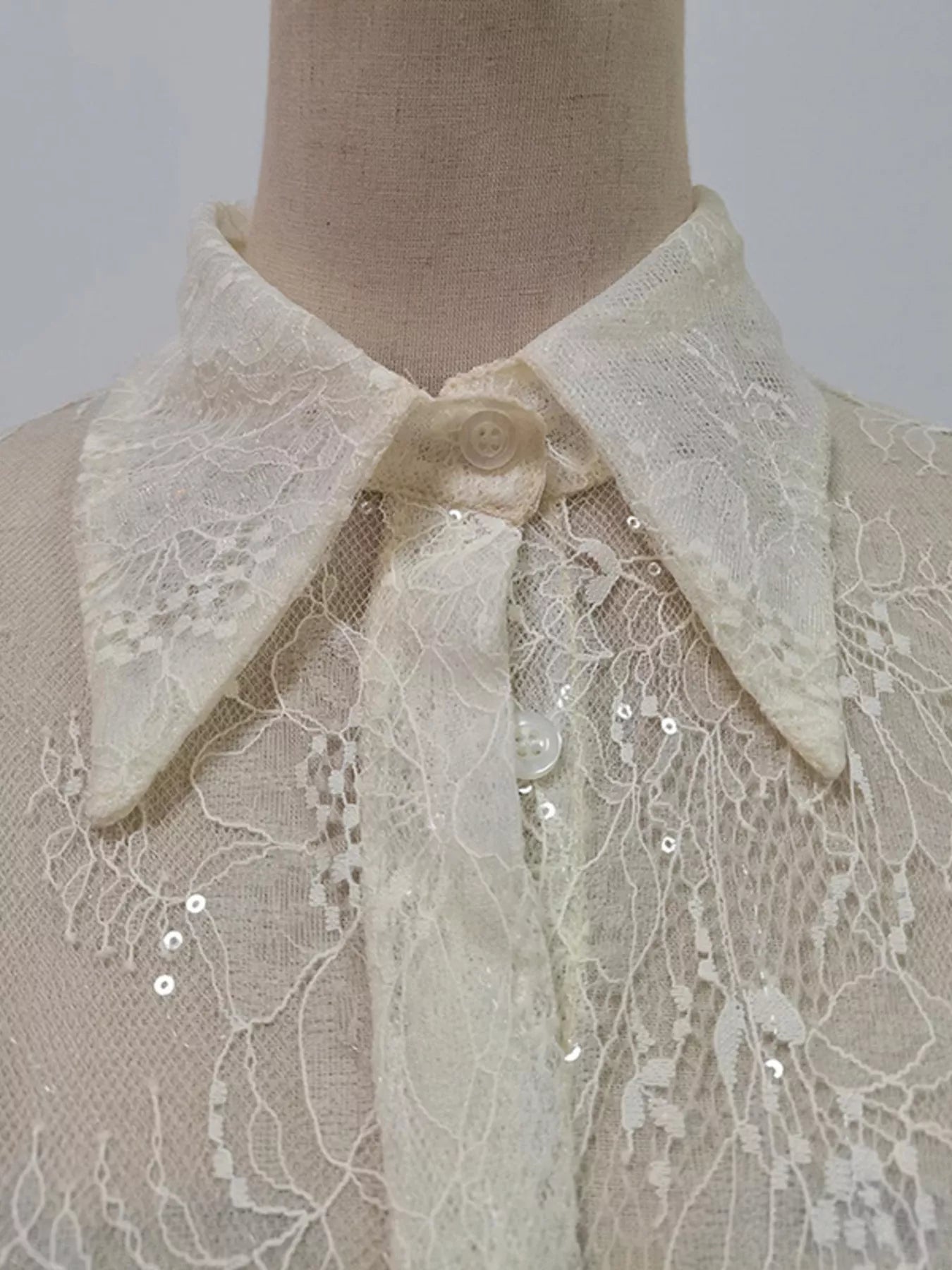 Ruffled Hem Lace Long Sleeve Dress - product image 9