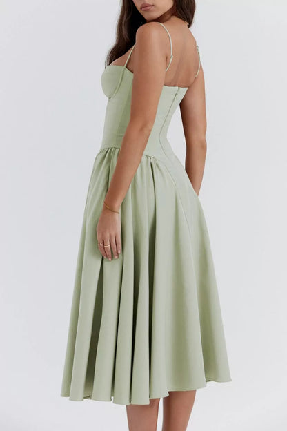 Sweetheart Neck Ruched Midi Dress view 8 - Shopiebay