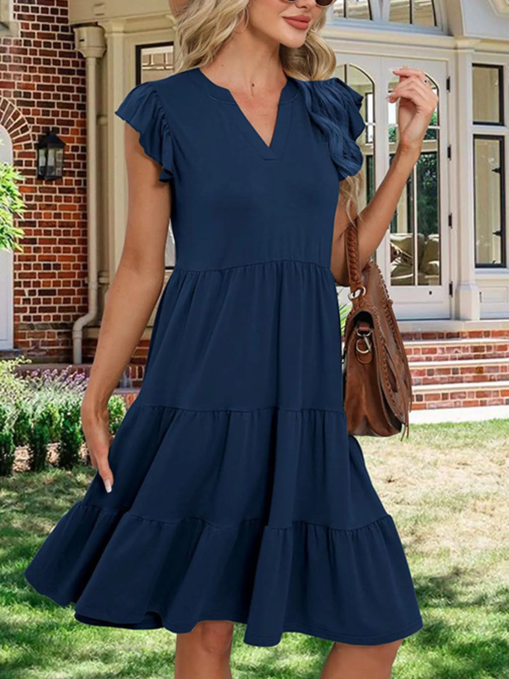 Ruffle Sleeve Tiered Midi Dress - product image 15