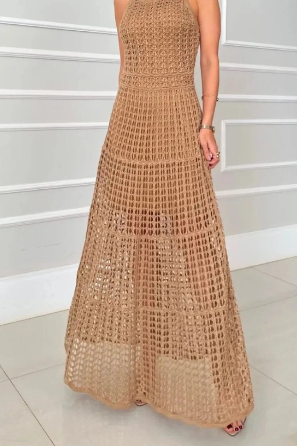 Hollowed-Out Sleeveless Maxi Dress - product image 5
